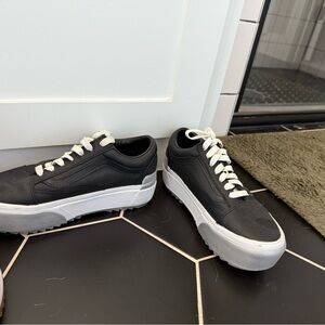 Black and White Platform Vans
